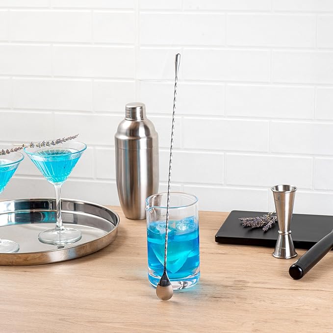 Restaurantware-16 Inch Bar Spoon, 1 Corkscrew Handle Cocktail Stirrer Spoon - Long, Commercial, Stainless Steel Cocktail Mixing Spoon, For Stirring And Mixing Cocktails For Professionals