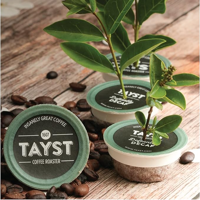 Tayst Coffee Pods, Defiantly Decaf Dark Roast, K Cups Compatible with Keurig Coffee Maker, Sustainable Single Serve, Pack of 100