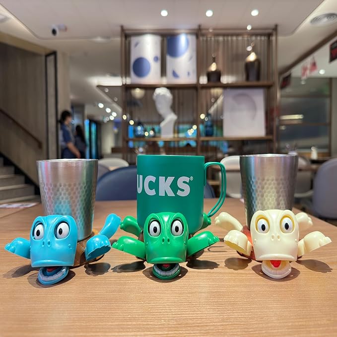 JOD® Turtle Cup Holder,Turtle Coaster with Funny Expression, 3 PCs Cup Holder with Liftable Limbs & Expressive Face for Turtles,Tortoise Lover Gag Gifts Home Decor(3pc-Green Blue Pink)