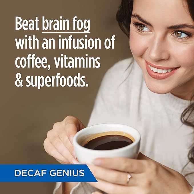 Decaf Genius Keto Coffee Pods with MCT Oil, Turmeric, and B Vitamins by VitaCup for Focus in Single Serve Pod Compatible with K-Cup Brewers Including Keurig 2.0, 32 CT