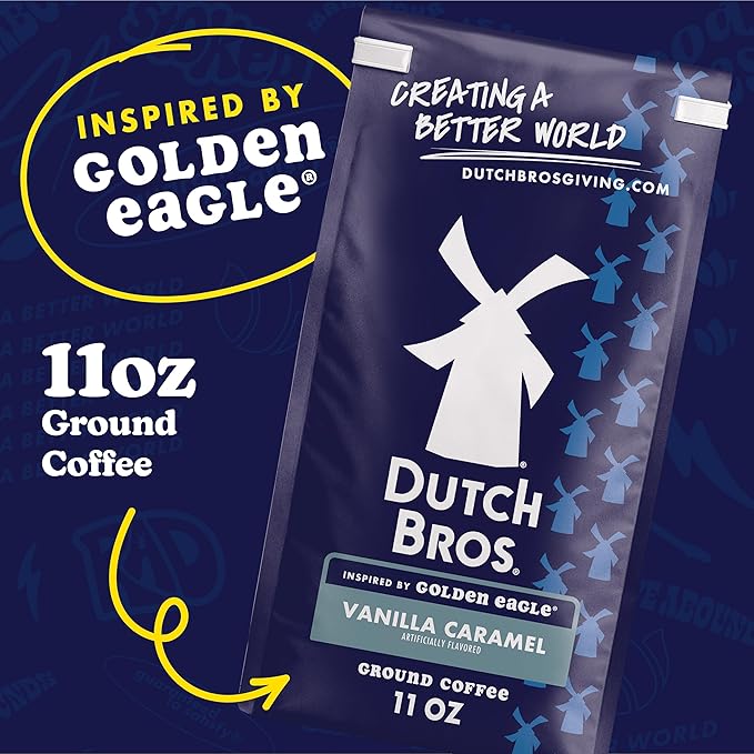Dutch Bros® Vanilla Caramel Ground Flavored Coffee Inspired by Golden Eagle®, Bagged 11oz
