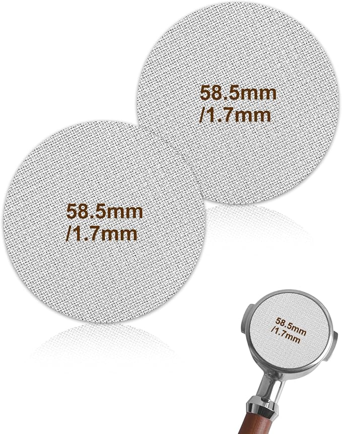 2 Pack Puck Screen 58.5mm, Coffee Puck Screen Premium 316 Stainless Steel Reusable Filter - 1.7mm Thickness 150μm
