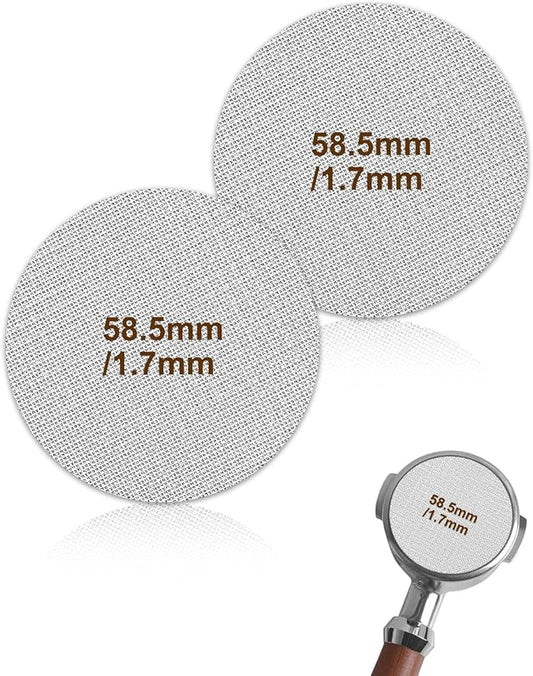2 Pack Puck Screen 58.5mm, Coffee Puck Screen Premium 316 Stainless Steel Reusable Filter - 1.7mm Thickness 150μm