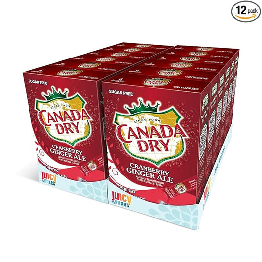Canada Dry Powder Drink Mix – Sugar Free & Delicious (Cranberry Ginger Ale, 72 Sticks)