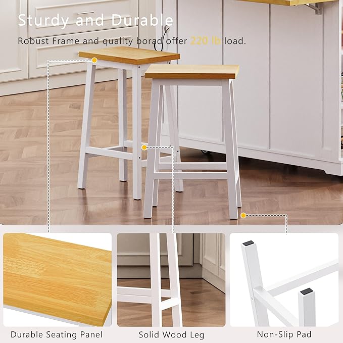 Rolling Kitchen Island with 2 Bar Stools, Drop Leaf & Power Outlet, Large Kitchen Islands Cart on Wheels, Movable Kitchen Island with 5 Open Shelves & Towel Rack for Kitchen, Dining Room, 48″, White