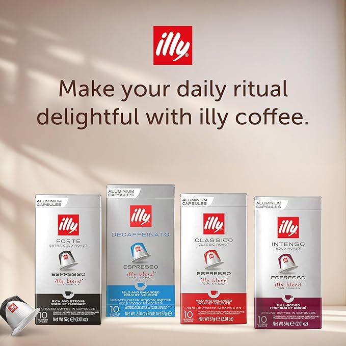 illy Espresso Compatible Capsules, Coffee Pods for Nespresso Original Line Machine, Forte Dark Roast, 100% Arabica, Premium Italian Coffee, Single Serve, 10 Count, 5 Pack