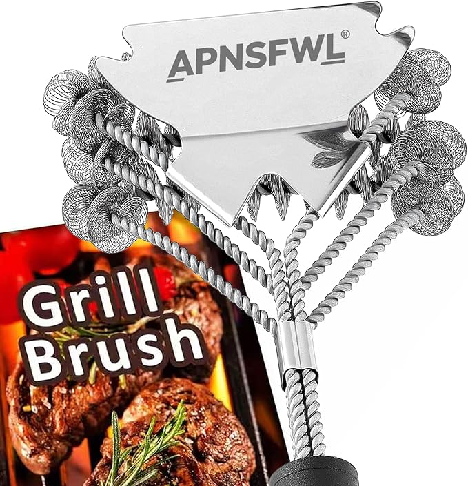 APNSFWL Grill Brush and Scraper Bristle Free Safe BBQ Brush for Grill Stainless Grill Grate Cleaner Safe Grill Accessories for Porcelain/Weber Gas/Charcoal Grill Gifts for Grill Wizard/Men/Dad