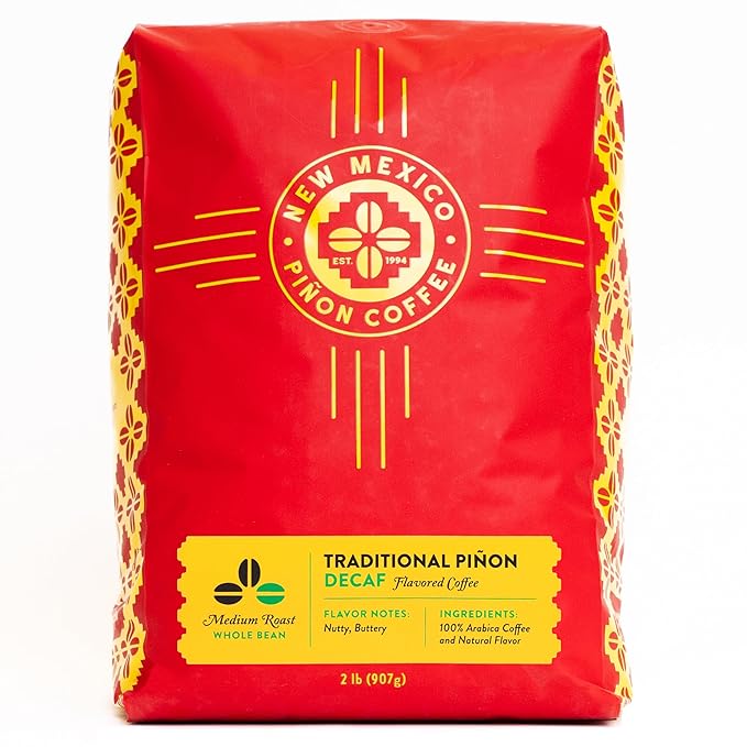 New Mexico Piñon Coffee Naturally Flavored Coffee (Traditional Piñon Whole Bean Decaf, 2 pound)