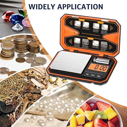 Digital Pocket Scale, High-Precision 500g x 0.01g Gram Scale with 50g Calibration Weight, Mini 6 Units Jewelry Scale with LCD Display, Tare Function for Food, Jewelry, Coin, Coffee, Battery Included