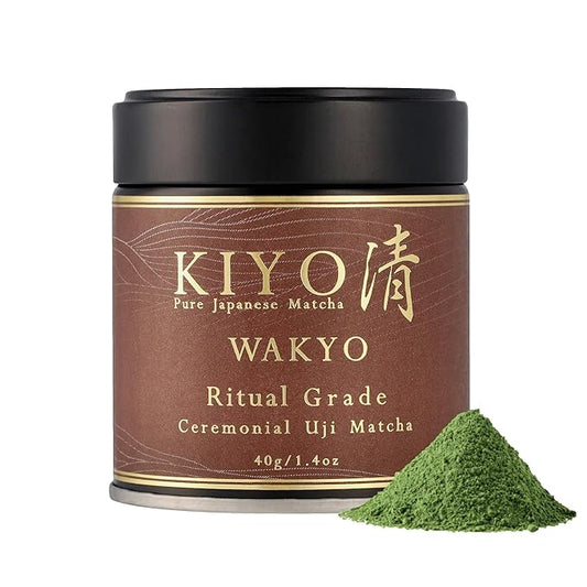 Kiyo Matcha Ritual Grade Wakyo Ceremonial Uji Matcha - Pure Japanese First Harvest Ceremonial Grade Matcha Green Tea Powder from Uji, Japan (40g/1.41oz)