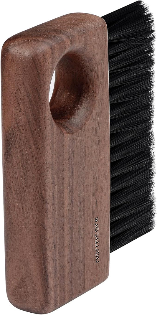 Normcore Barista Cleaning Brush, American Walnut Handle, Barista Bench Cleaning Brush for Espresso Machine, Grinder, Countertop, Compact Coffee Cleaning Tool for Home or Cafe Baristas