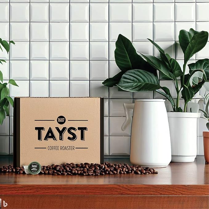 Tayst Coffee Pods, Bold & Brilliant Dark Roast, K Cups Compatible with Keurig Coffee Maker, Sustainable Single Serve, Pack of 50