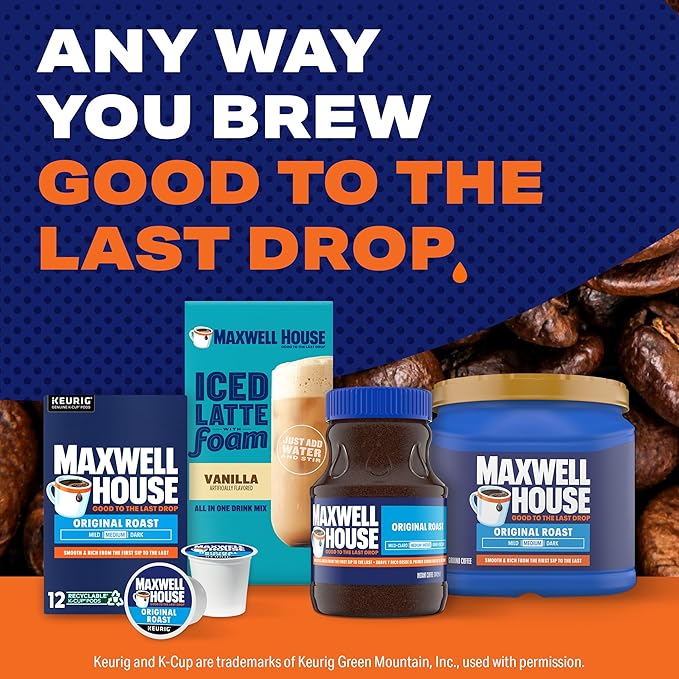 Maxwell House Original Roast Medium Roast K-Cup Coffee Pods, 12 ct Box
