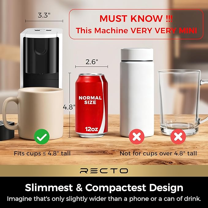 CHULUX RectoCafé Espresso Machine for Nespresso Original Capsule Pod, 20 Bar Professional Italian Pump Coffee Machine, Extra Mini Espresso Maker for Home & Office, White