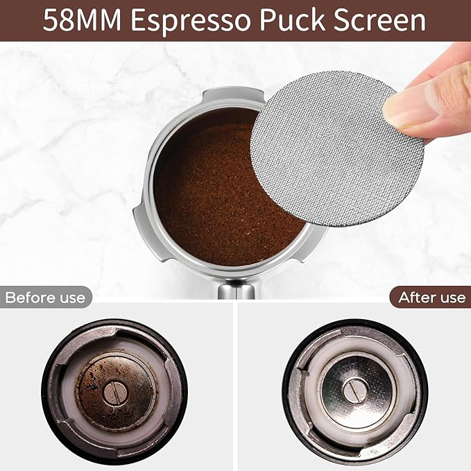 58mm Bottomless Portafilter for CASABREWS Ultra, Bottomless Portafilter with 58mm Puck Screen Compatible for CASABREWS 4700Gense, 5700Series Espresso Machine, Stainless Steel Filter Holder and Filter
