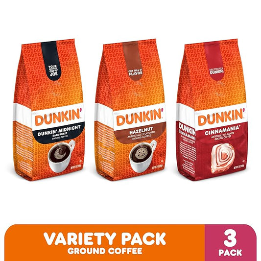 Dunkin’ Ground Coffee Limited Edition Variety Pack, Three 7 Oz. Bags