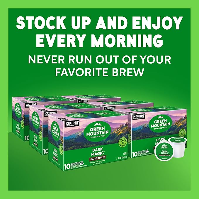 Green Mountain Coffee Roasters Dark Magic, Keurig Single Serve K-Cup Pods, Dark Roast Coffee, 60 Count, (6 Packs of 10)