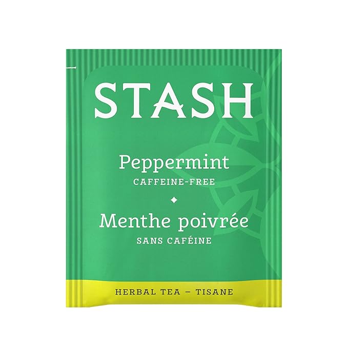 Stash Tea Peppermint Herbal Tea - Naturally Caffeine Free, Non-GMO Project Verified Premium Tea with No Artificial Ingredients, 20 Count (Pack of 6) - 120 Bags Total