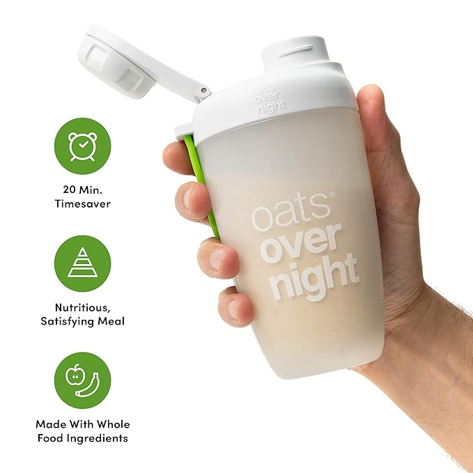Oats Overnight Fruit Variety Pack - High Protein, High Fiber Breakfast Protein Shake - Gluten Free Oatmeal, Non GMO High Protein Oatmeal - Fruity Cereal, Chocolate Covered Banana & More (8 Pack)