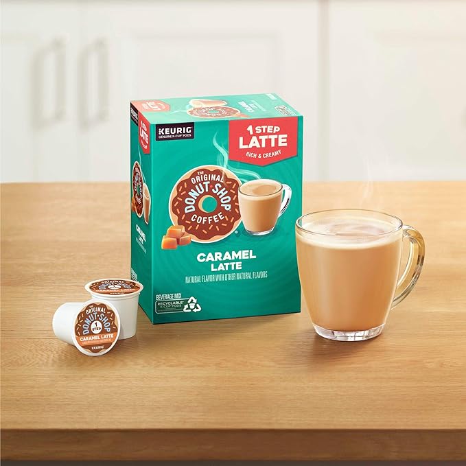 The Original Donut Shop Caramel One-Step Latte, Keurig Single Serve K-Cup Pods, 20 Count