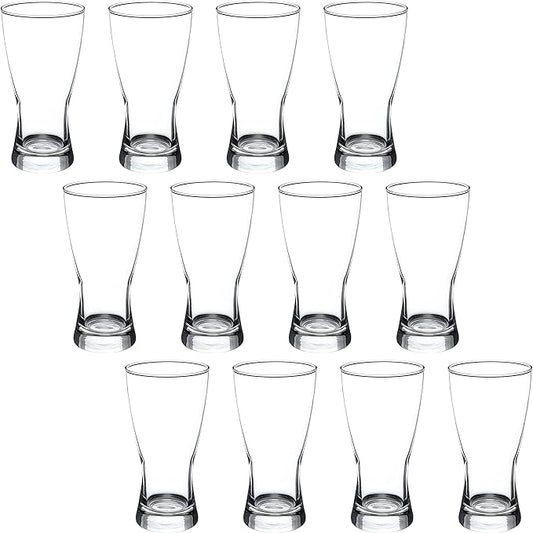 DISCOUNT PROMOS Pilsner Glasses 13.25 oz. Set of 12, Bulk Pack - Made in the USA, Perfect for Hotels, Restaurants, Bars and Even Party Favors - Clear