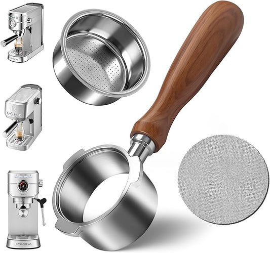 Bottomless Portafilter 51mm Compatible with CASABREWS CM5418, 5418Pro & 3700Essential - Stainless Steel 3-Ear Portafilter with Puck Screen & Filter Basket