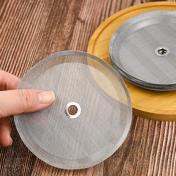 18 Pieces French Press Replacement Filters Mesh Filters Replacement 4 Inch Stainless Steel Replacement Screen for 1000 Ml, 34 Oz, 8 Cup French Press Coffee Makers and Tea Machines