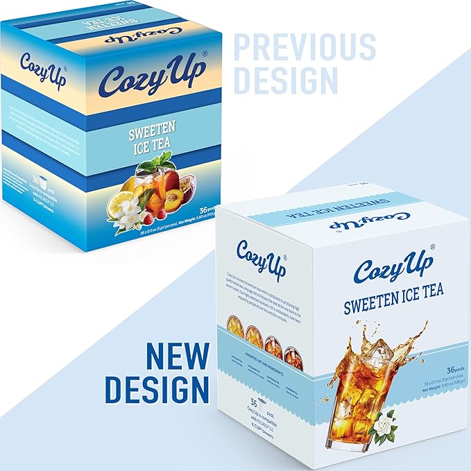 Cozy Up Iced Sweet Tea Variety Pack, 36 Count - Compatible with Keurig Brewers, Includes Sweetened Black, Green, Jasmine Green & Oolong Black Tea - Single Serve Pods for Brew Over Ice