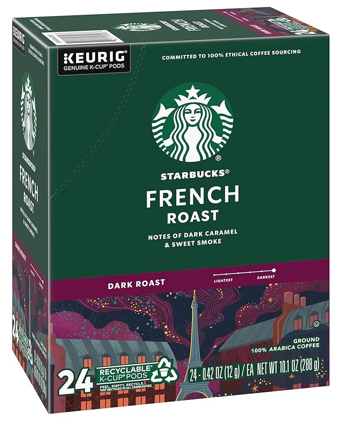 Starbucks French Roast Dark Coffee, 72 K-Cups, (3 Pack of 24 k-cups)