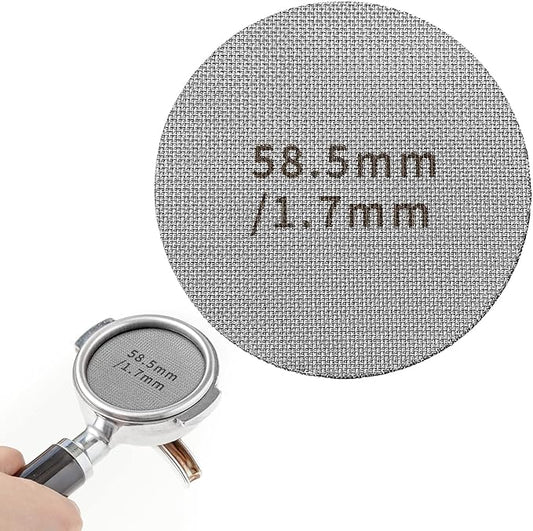 58.5 mm Espresso Puck Screen Espresso Filter Stainless Steel Coffee Puck Screen Resusable Lower Shower Clean Coffee Screen 1.7 mm Thickness Coffee Filter Mesh Plate