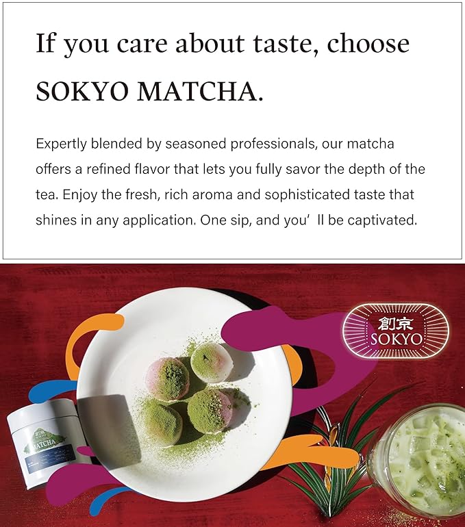 SOKYO ceremonial matcha powder series Rich and full-bodied flavor powdered green tea Japanese matcha (1.05oz / 30g, Fuji Ceremonial Q)