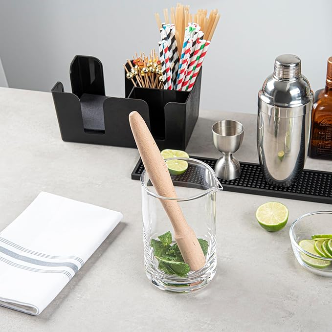 Restaurantware Bar Lux 9.75 Inch Cocktail Muddler 1 Break-Resistant Drink Muddler - Streamlined Design Durable Natural Wood Bar Muddler Crush Herbs Spices And Berries