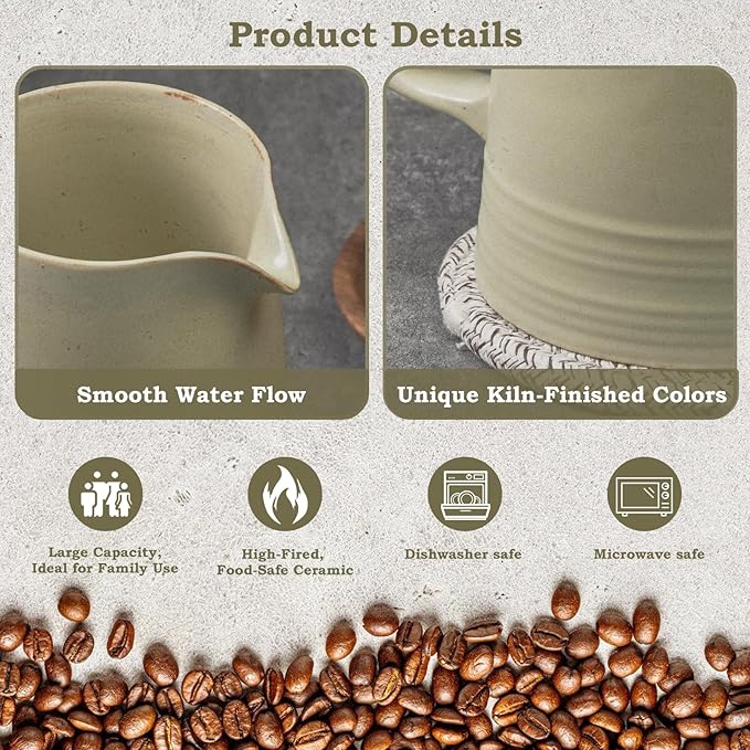 Pour Over Coffee Maker, Ceramic Coffee Dripper with 40pcs V02 Paper Filter & Coaster, 18.2oz/540ml Flower Shape Pour Over Coffee Filter set (Celadon Set)