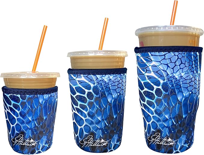 Koverz 3-Pack Iced Coffee Sleeve SET OF 3 - Blue Aquatint by Jason Mathias