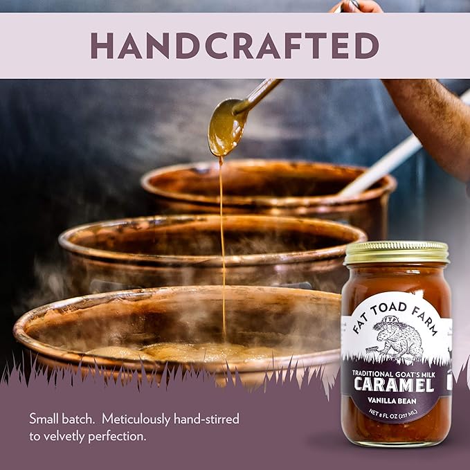 Fat Toad Farm Traditional Goat’s Milk Caramel Sauce, Vanilla Bean, 8fl oz Jar, Cajeta, Gluten Free