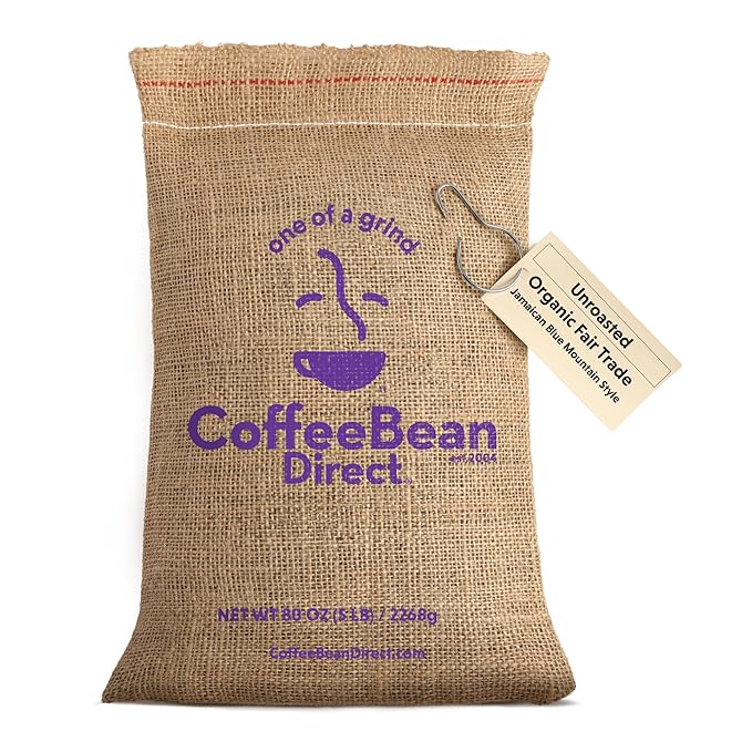 Coffee Bean Direct Unroasted Organic Fair Trade Jamaican Blue Mountain Style, 5 Pound (Pack of 1)