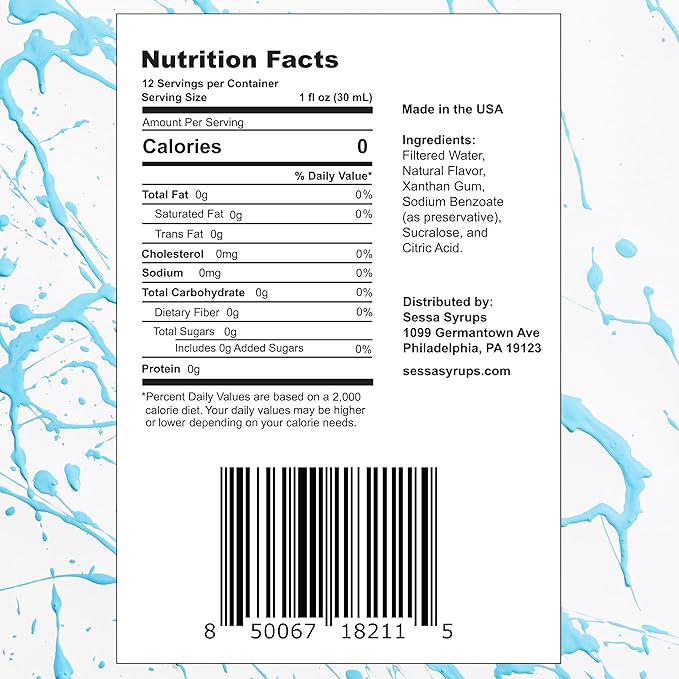 Sessa Syrups Sugar Free Simple Syrup - 11.8 Fl Oz - Keto-Friendly, Zero Calorie, Gluten-Free - Natural Flavoring for Coffee, Tea, Cocktails, and More