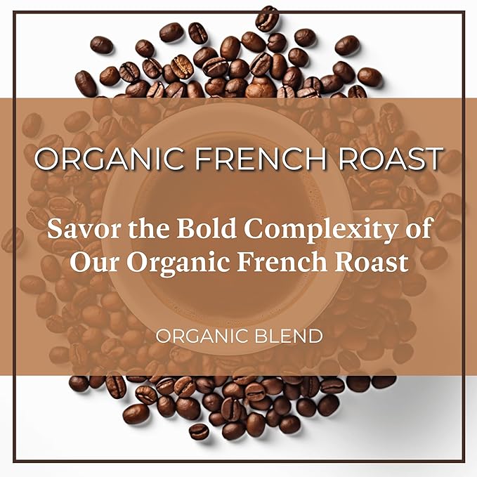 San Diego Coffee Organic French Roast, Dark Roast, Ground Coffee 16-Ounce Bag Café molido tostado