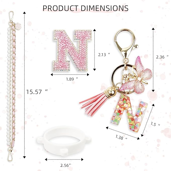 Letter Handle Strap Accessories with Cute Initial Charm Compatible with Owala Water Bottle 24oz 32oz 40oz Owala Kids