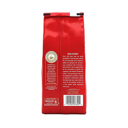 Community Coffee Café Special Half-Caff Ground Coffee, Medium Dark Roast, 32 Ounce Bag (Pack of 4)