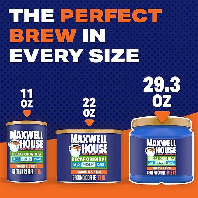 Maxwell House Decaffeinated Original Medium Roast Ground Coffee, 29.3 oz Canister