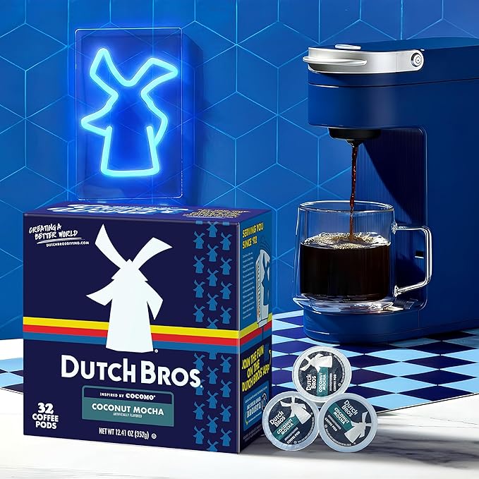 Dutch Bros Coconut Mocha Flavored Coffee inspired by Cocomo®, 32 Count, Medium Roast, Single Serve Coffee Pods for Keurig K-Cup Brewers