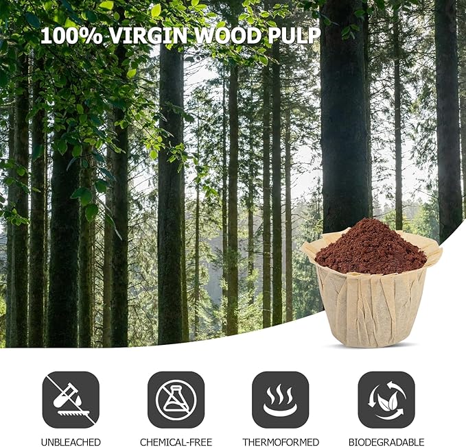 Pro Mael 360 Count Disposable K Cup Filters, Coffee Filter Paper for Keurig Brewers Single Serve 1.0 and 2.0, Use with Reusable K Cup Pods (Natural Unbleached)