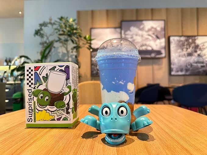JOD® Turtle Coaster, 3D Printed Funny Tea Coasters with Interactive Expression, Turtle Cup Holder, Liftable Limbs & Expressive Face for Turtles,Tortoise Lover Gag Gifts Home Decor(Blue Pro)