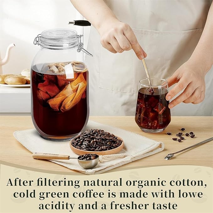 NTCLHFXU Easy Reusable Cold Brew Filter Bag Machine Washable Organic Cotton Fabric Materials Strainer Bag Washable Filter