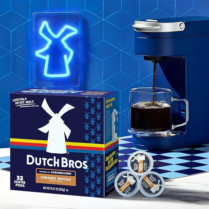 Dutch Bros Caramel Mocha Flavored Coffee inspired by Caramelizer®, 32 Count, Medium Roast, Single Serve Coffee Pods for Keurig K-Cup Brewers