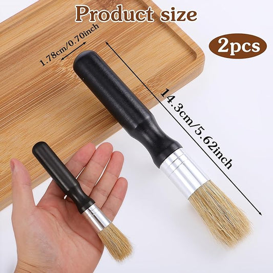2 PCS Coffee Grinder Cleaning Brush, Natural Wooden Handle and Bristles Espresso Machine Cleaner Tool Coffee Bar Accessories Coffee Brush