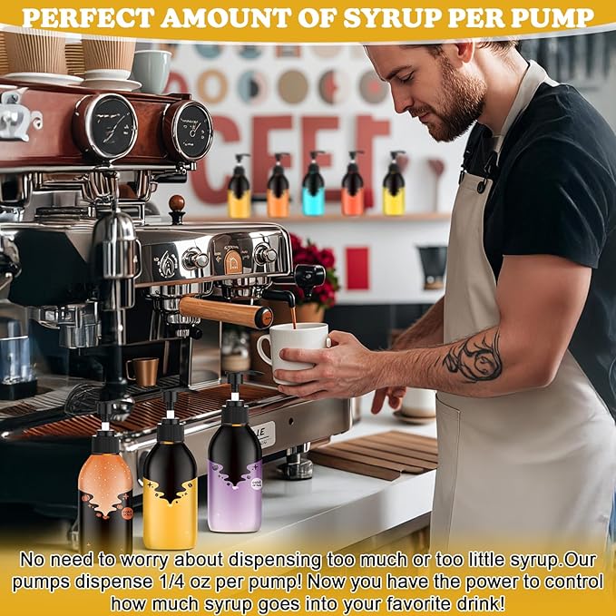Palksky Syrup Pump for Javy 6fl oz Coffee Concentrate, 6 Pack Coffee Syrup Dispenser Pump, Precise Pump for Coffee Concentrate, Replace Measuring Spoon for Consistent Dispensing and Easy Use