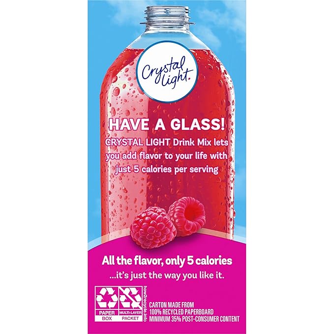 Crystal Light On The Go Raspberry Ice, 10-Packet Boxes (Pack of 4)