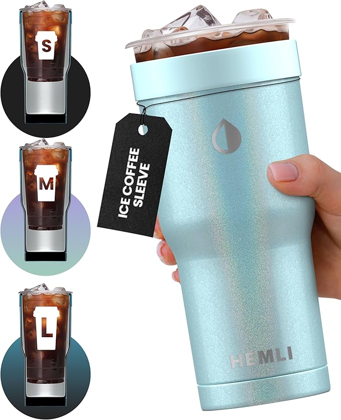 Universal Ice Coffee Sleeve Insulator - Insulated Iced Coffee Holder To Go, Insulated Cup Holder for Starbucks Dunkin Donuts McDonalds, Reusable Coffee Sleeve